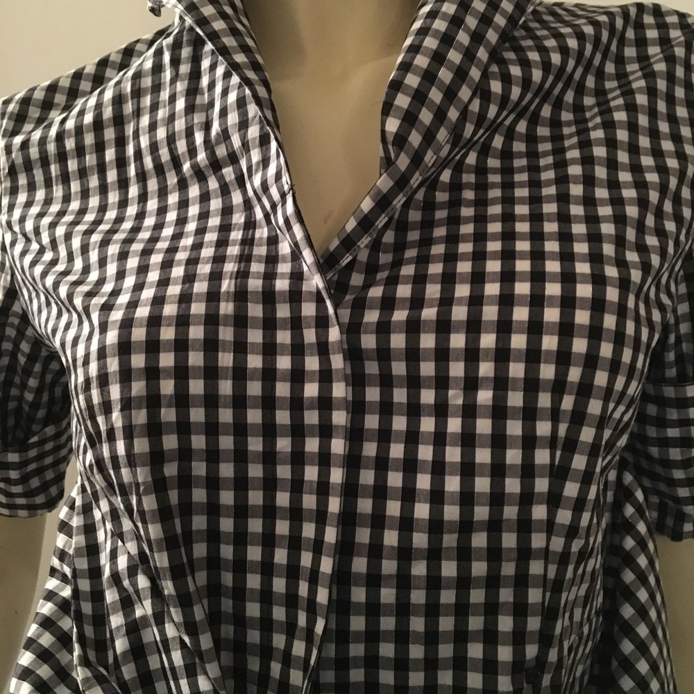 Belted Gingham Short Sleeve Button Down - image 4